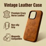 OWLITH for Genuine Leather iPhone 16 Pro 6.3-inch Case - Image 3